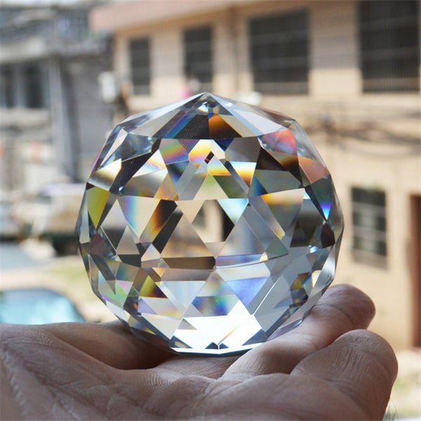 Photography Faceted Crystal Ball Feng Shui Paperweight Decorative Glass Ball