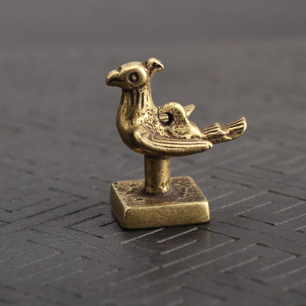 Solid Pure Brass Small Turtle Seal Statue