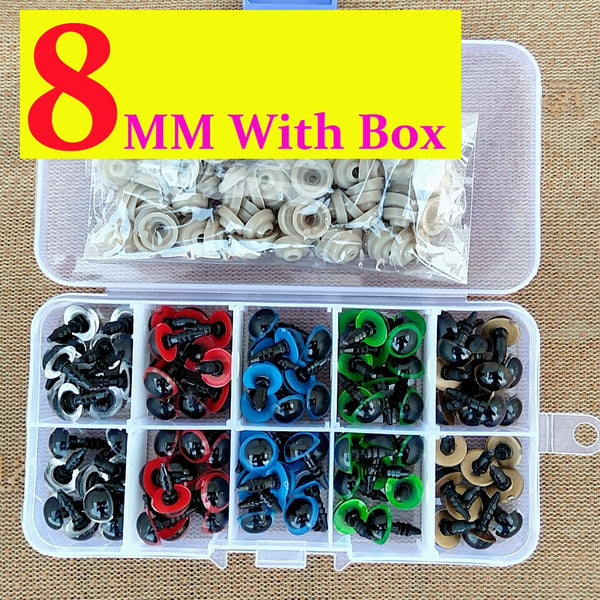 100PCS 8mm 10mm 12mm Mix Color Plastic Animal Safety Eyes