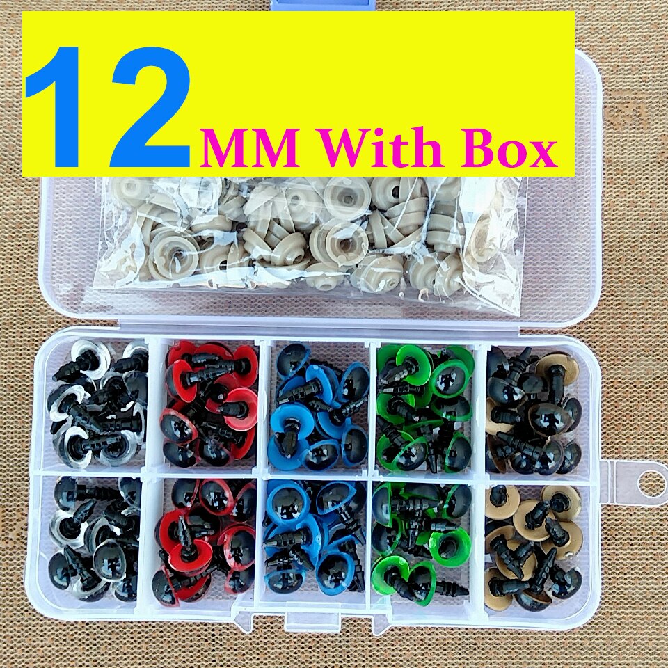 100PCS 8mm 10mm 12mm Mix Color Plastic Animal Safety Eyes
