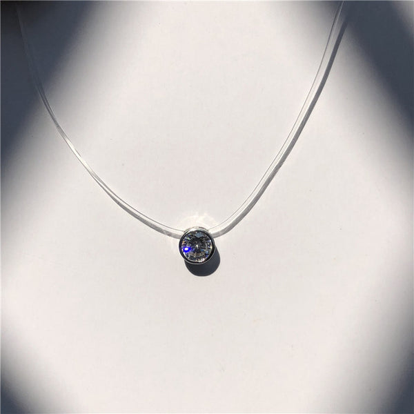 Choker Invisible Fish Line Crystal Necklace