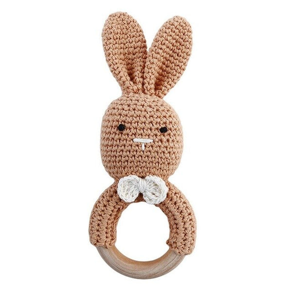 1pc Animal Rabbit Bear Crochet Wooden Ring